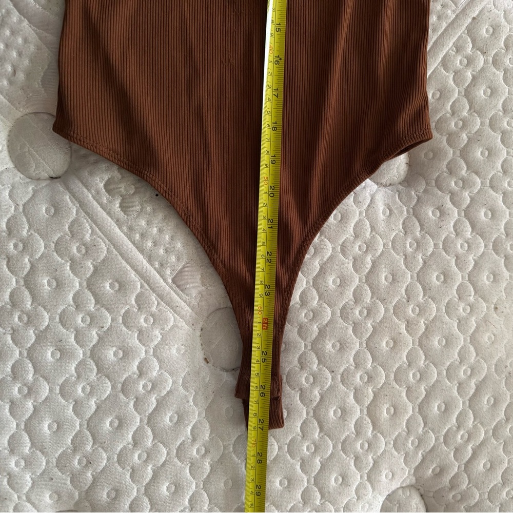 Brown Ribbed Bodysuit - Picture 3 of 3